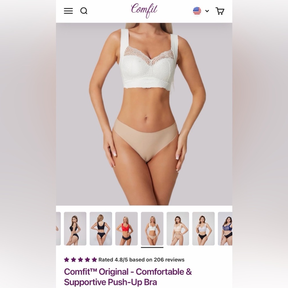 Comfit Women's Lace Bralette - White